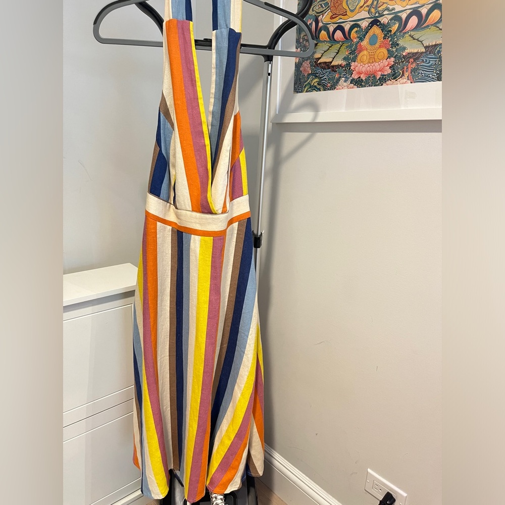Medium Gili linen colorful halter dress.